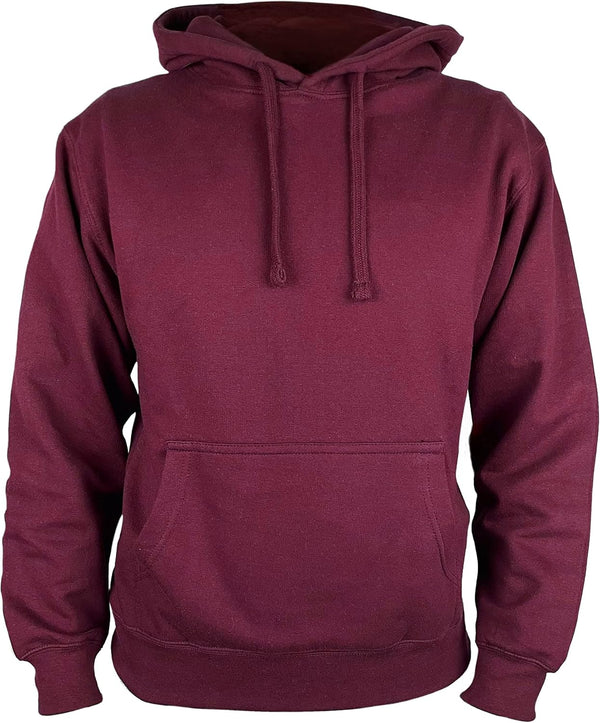 Plain Unisex Burgundy Hoodie 300 Gsm