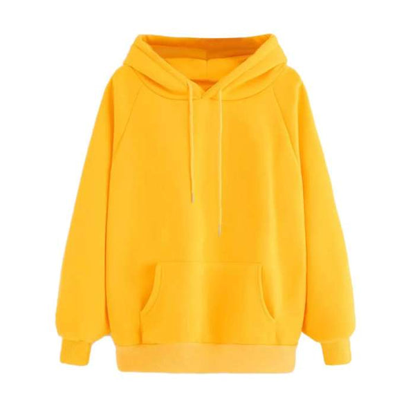 Plain Unisex Yellow Hoodie 300 Gsm