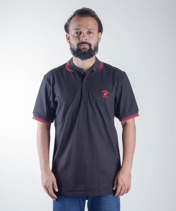 Basic Plain Polo Shirt Black